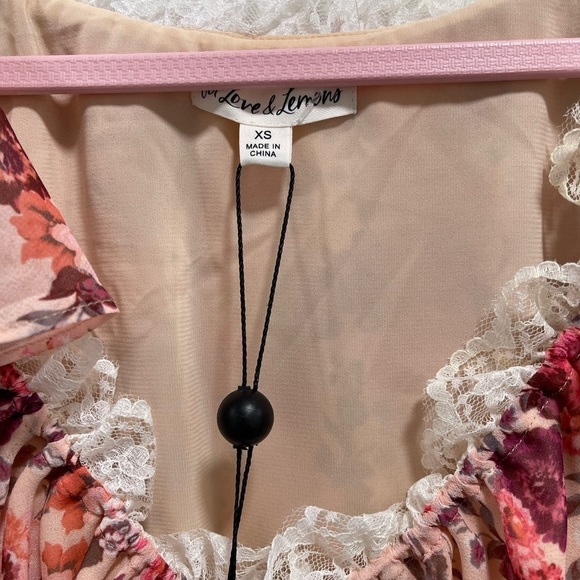 For Love & Lemons Evie Swing Mini Dress Tea Rose - Picture 3 of 5